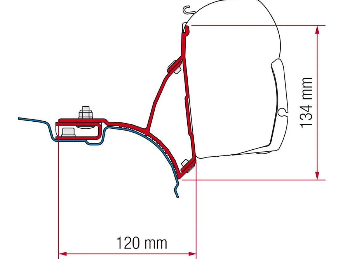 Fiamma Markisenhalterungen|Zweite Chance Markisen^F45 Adapter VW T5/T6 Transporter Multivan