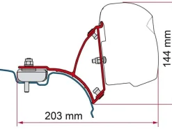 Fiamma F43 Adapter VW T5/T6 Transporter Multivan< Markisenhalterungen