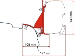Fiamma Markisenhalterungen^F45/F43 Adapter Multirail Reimo VW T5/T6