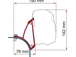 Fiamma F43/F45 Adapter VW T5/T6 Transporter Multivan Lift Roof - Black< Markisenhalterungen