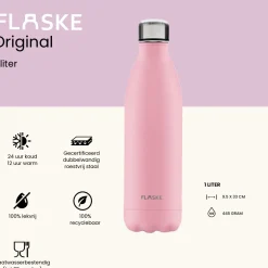 Flaske 1 liter Trinkflasche aus Edelstahl - Flower< Thermosflaschen