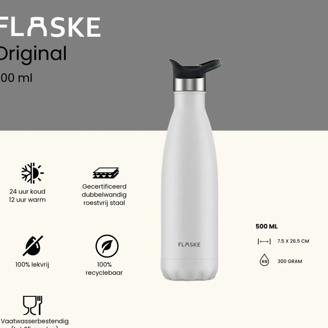 Flaske Thermosflaschen-500 ml Trinkflasche aus Edelstahl - Ice