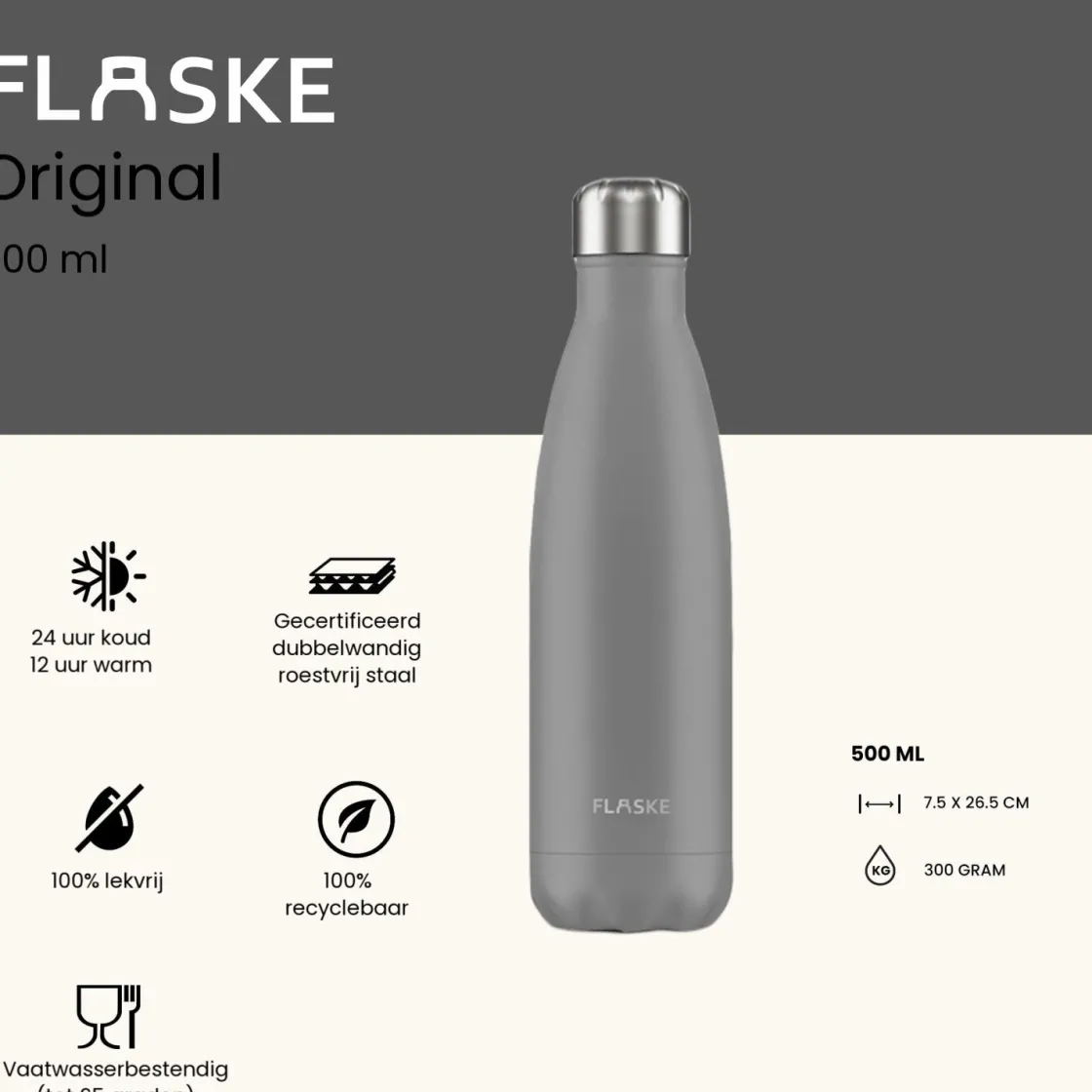 Flaske Thermosflaschen-500 ml Trinkflasche aus Edelstahl - Stone