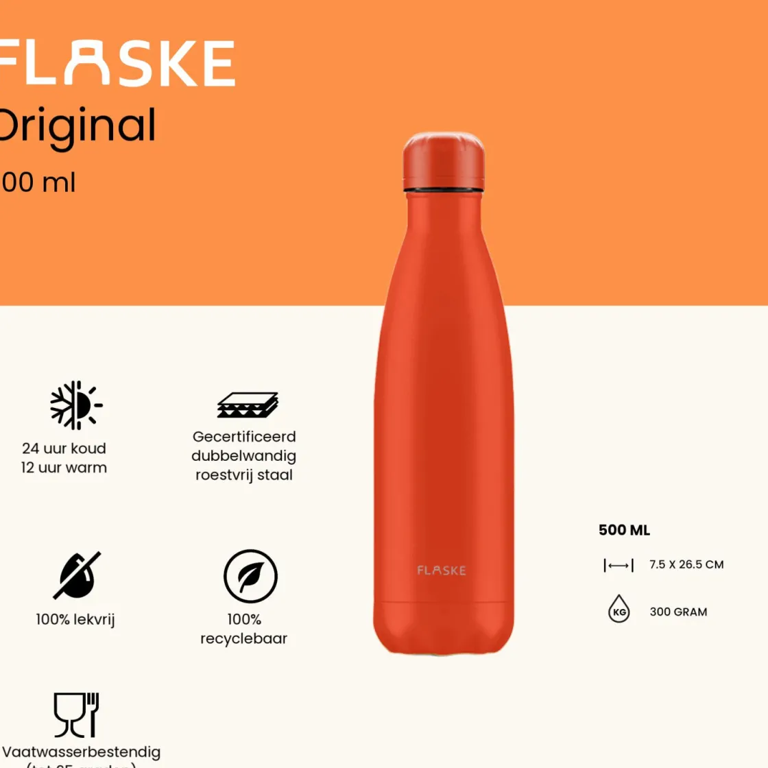 Flaske Thermosflaschen-500 ml Trinkflasche aus Edelstahl - Sunrise