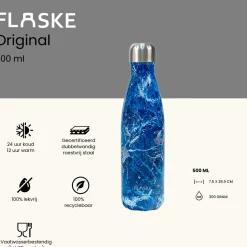 Flaske Thermosflaschen-500 ml Trinkflasche aus Edelstahl - Marble Skye