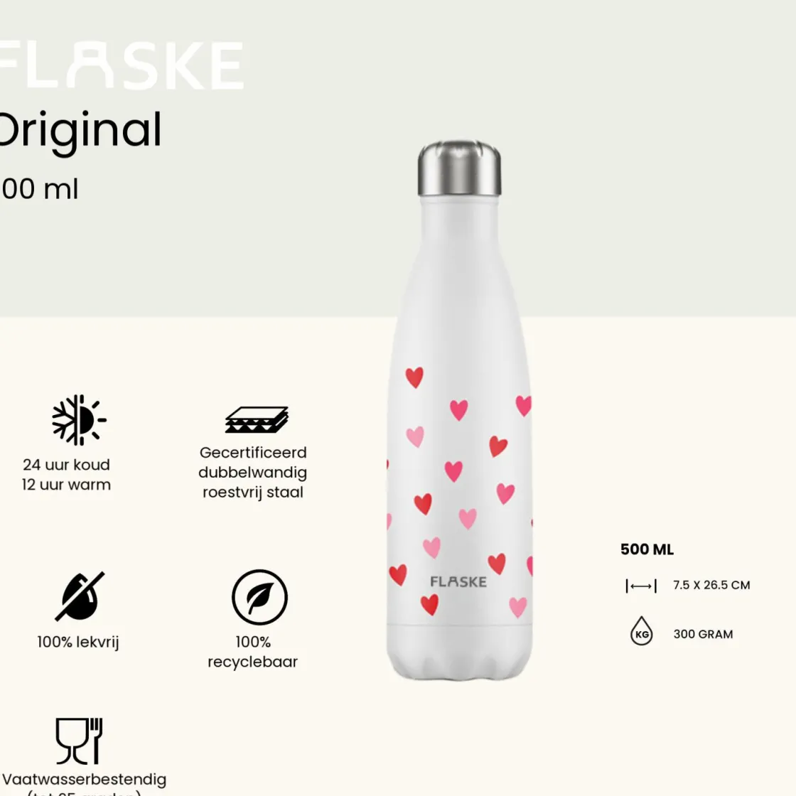 Flaske Thermosflaschen-500 ml Trinkflasche aus Edelstahl - Hearts