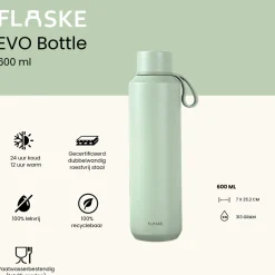 Flaske Thermosflaschen-600 ml Trinkflasche aus Edelstahl - Olive