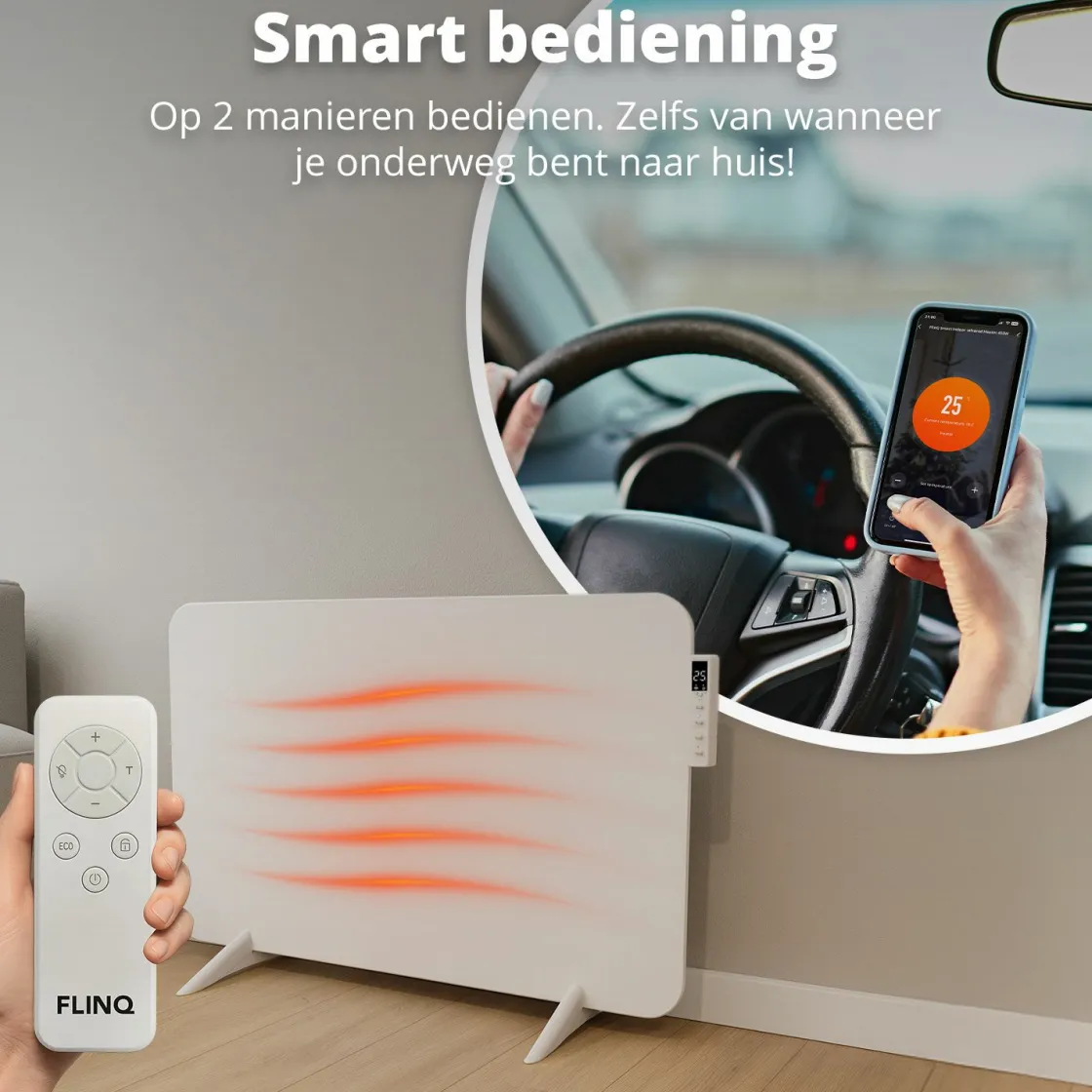FlinQ Elektroheizungen|Elektroheizungen^800 Watt Smart Infrarot-Heizung - White