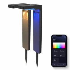 FlinQ Solar-Außenbeleuchtung|Solar-Außenbeleuchtung-Gaia Smart Solarlampe - Set von 2