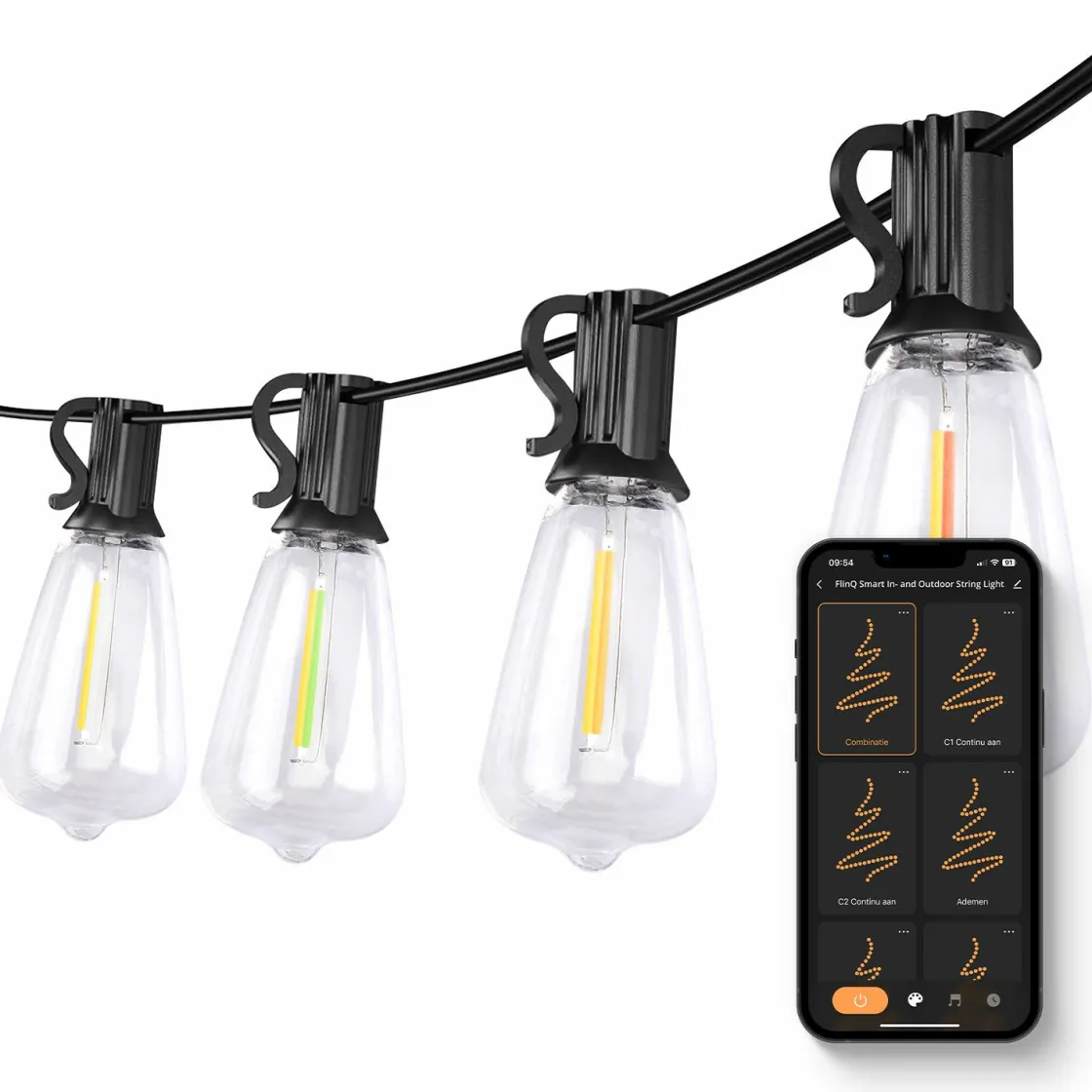 FlinQ Lichterketten|Lichterketten^Intelligente Premium Lichtgirlande - 15 Meter