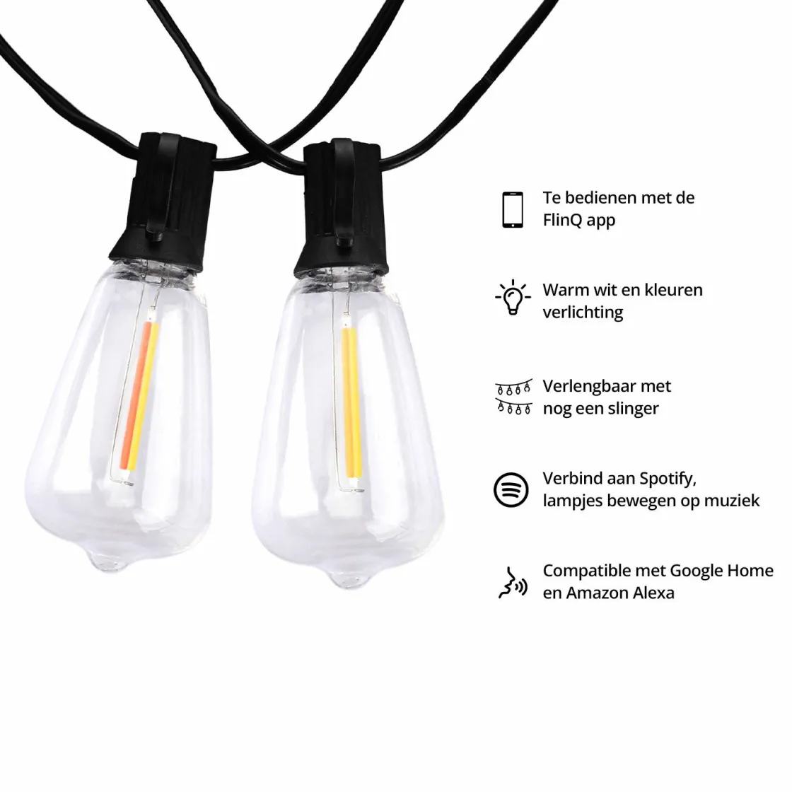 FlinQ Lichterketten|Lichterketten^Intelligente Premium Lichtgirlande - 15 Meter