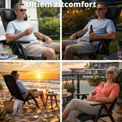 FlinQ Campingstühle Mit Verstellbarer Rückenlehne|Klappstühle-Luma Klappstühl - Set van 2