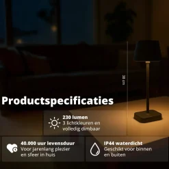 FlinQ Lume Kabellose Tischlampe - Beige< Campinglampen Aufladbar|Campinglampen Aufladbar