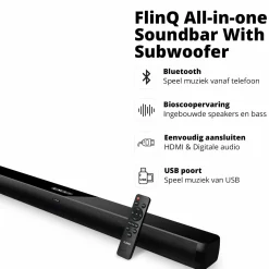 FlinQ Lautsprecher-Soundbar mit integriertem Subwoofer