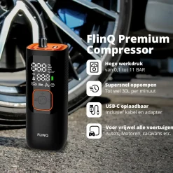 FlinQ Tragbarer Luftkompressor - Black/Orange< Camping Luftpumpen