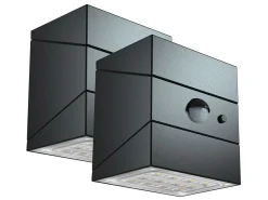 FlinQ TwistCube Solar Wandleuchte - Set von 2< Solar-Außenbeleuchtung|Solar-Außenbeleuchtung