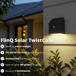 FlinQ Solar-Außenbeleuchtung|Solar-Außenbeleuchtung^TwistCube Solar Wandleuchte - Set von 2