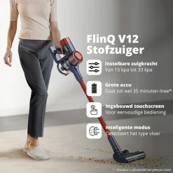 FlinQ Staubsauger-V12 Stielstaubsauger und Stielsauger - Red