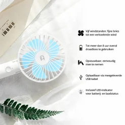FlinQ Ventilatoren-Wiederaufladbarer Handventilator - White/Blue