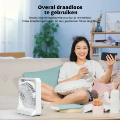 FlinQ Wiederaufladbarer Tischventilator - White< Ventilatoren