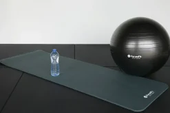 Markenlos Reisespiele^ForzaFit 12 mm Fitnessmatte mit Tragegurt - Grey