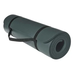 Markenlos Reisespiele^ForzaFit 12 mm Fitnessmatte mit Tragegurt - Grey