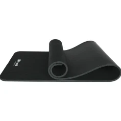 Markenlos Reisespiele-ForzaFit 12 mm Yogamatte mit Tragegurt - Black