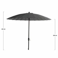 Garden Impressions Manilla donker grijze stokparasol - Anthracite< Sonnenschirme