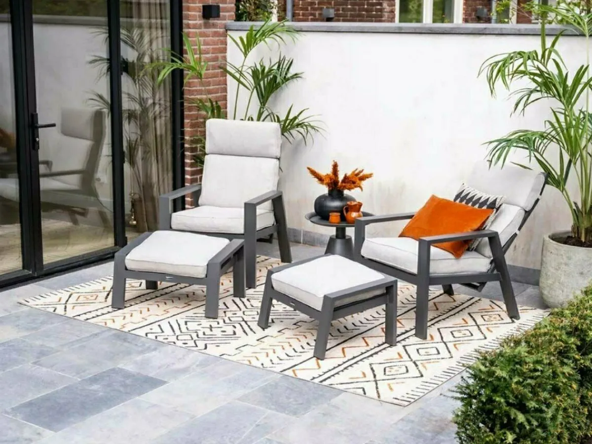 Garden Impressions Max Loungesessel mit Beinauflage - Valley sand< Gartenstühle