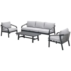 Garden Impressions Lounge Sets^Tarera dunkelgraues 4-teiliges Lounge-Set