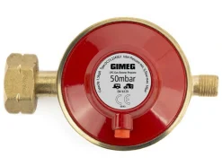 Gimeg Gasdruckregler^50 mbar 1/4" Links Gasdruckregler mit Abblasschutz