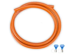 Gimeg Gasschläuche^2 Meter HD PVC Gasschlauch mit 2 Schlauchschellen