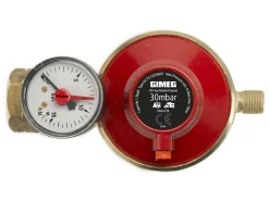 Gimeg Gasdruckregler^Kombi x 1/4"li 30 mbar Gasdruckregler mit Manometer