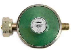 Gimeg Universal 50 mbar Kombi X 1/4" links Gasdruckregler< Gasdruckregler