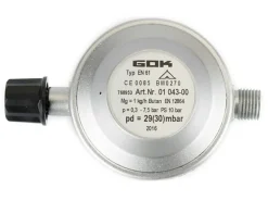 GOK Gasdruckregler-Campingaz 30 mbar 1/4" Links Gasdruckregler