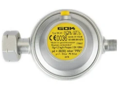 GOK 1/4"li 30 mbar Gasdruckregler mit Abblasschutz< Gasdruckregler