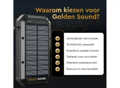 Markenlos Golden Sound Solar-Powerbank - 30.000 mAh< Powerbanks