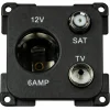Haba 12V-Steckdose mit Antennen- und Satellitenanschluss< Lichtschalter & Steckdosen