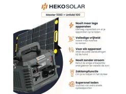 Markenlos HEKO Solar Master 1000Powerstation mit 100W Solar Panel< Powerstations