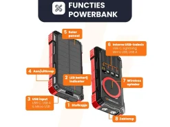 Markenlos Powerbanks^HEKO Solar Spark Powerbank mit Unfold 15 Solar Panel