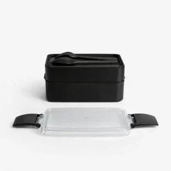 HEM Schüssel & Schalen^2 Etagen Lunchbox mit Besteck - Black