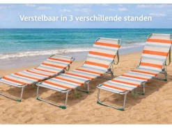 HEM aluminium verstellbare klappliege - Orange< Liegestühle