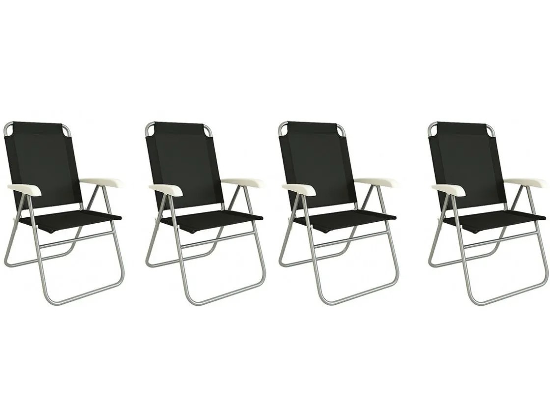 HEM Campingstühle Mit Verstellbarer Rückenlehne|Klappstühle-Aluminium verstellbarer campingstuhl - Set von 4