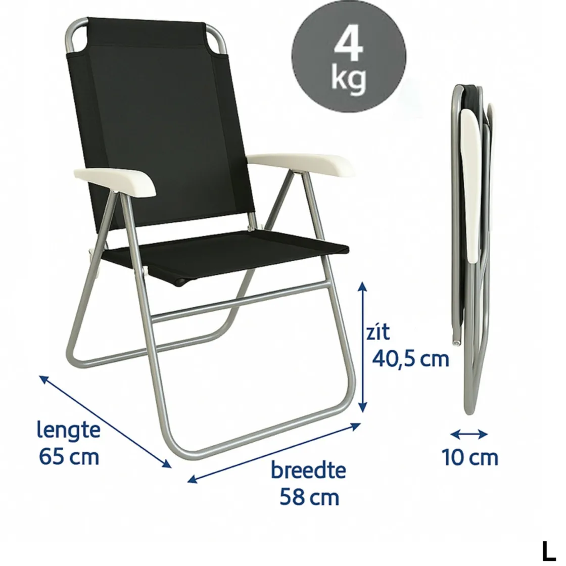 HEM Campingstühle Mit Verstellbarer Rückenlehne|Klappstühle-Aluminium verstellbarer campingstuhl - Set von 4