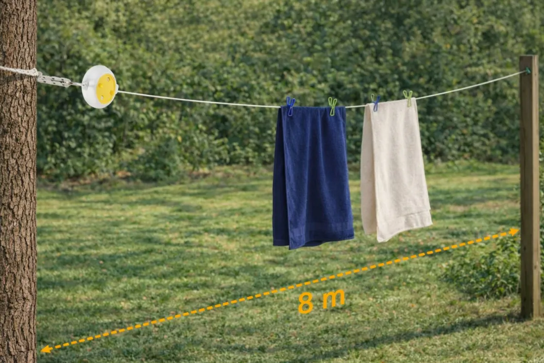 HEM Wäscheleinen Camping^Ausziehbare Wäscheleine - 8 Meter
