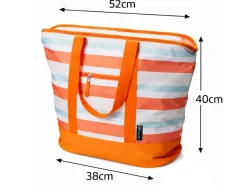 HEM 3er-Strandset mit Stranstuhl, Liege und Kühltasche - Orange< Liegestühle