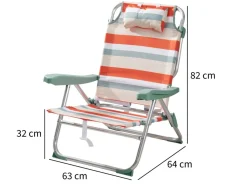 HEM 3er-Strandset mit Stranstuhl, Liege und Kühltasche - Orange< Liegestühle
