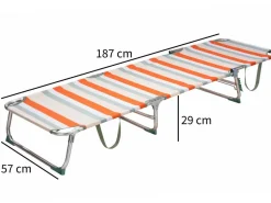 HEM 3er-Strandset mit Stranstuhl, Liege und Kühltasche - Orange< Liegestühle