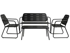 HEM Gartenmöbel Sets^Personen Stahl-Lounge-Set - Black