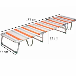 HEM set von 2 aluminium verstellbare klappliege - Orange< Liegestühle